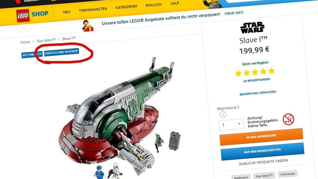 LEGO 75060 Slave I EOL LEGO 75060 Slave I EOL