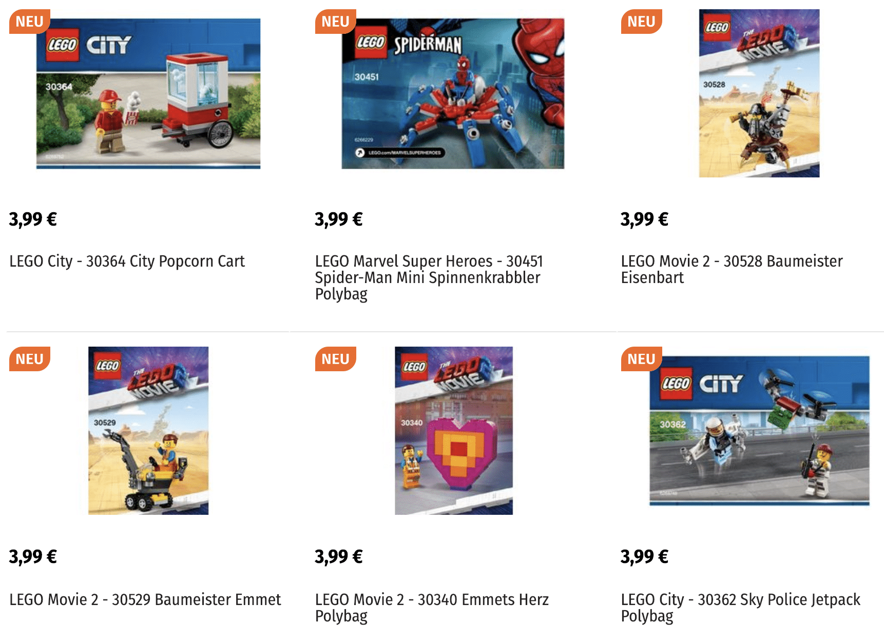 LEGO Polybags von 2019 bei Müller