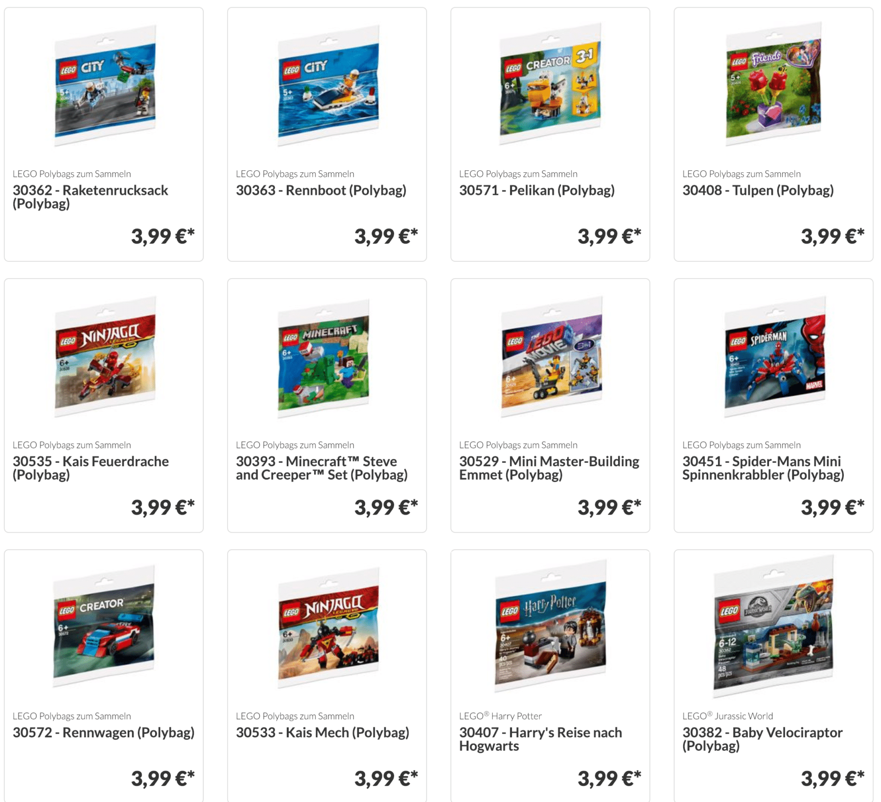 LEGO Polybags von 2019 bei JB-Spielwaren