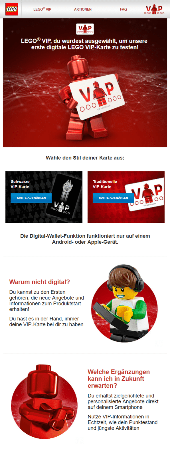 LEGO digitale VIP-Karte