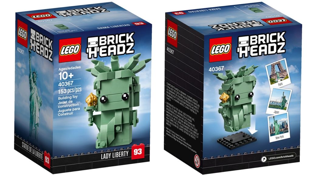 LEGO 40367 Lady Liberty BrickHeadz Box LEGO 40367 Lady Liberty BrickHeadz Box