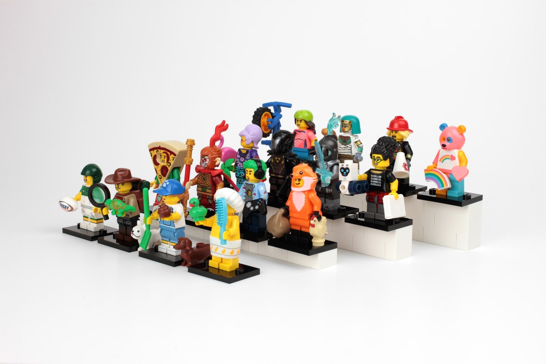 Boden Schwarz Lego Minifigur-Vitrine für zwei Lego® Mini Figuren