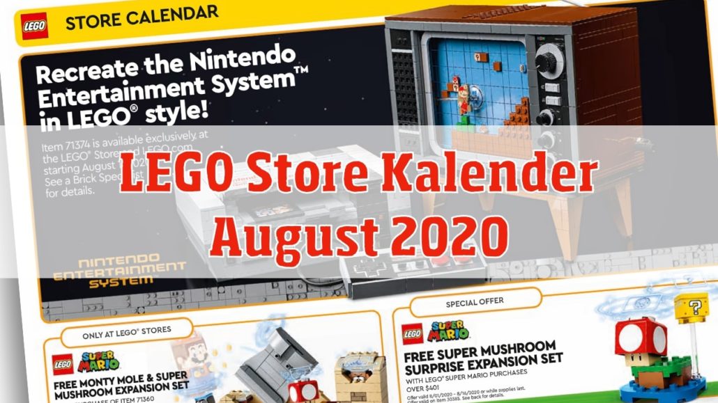 LEGO Store August 2020 Calender