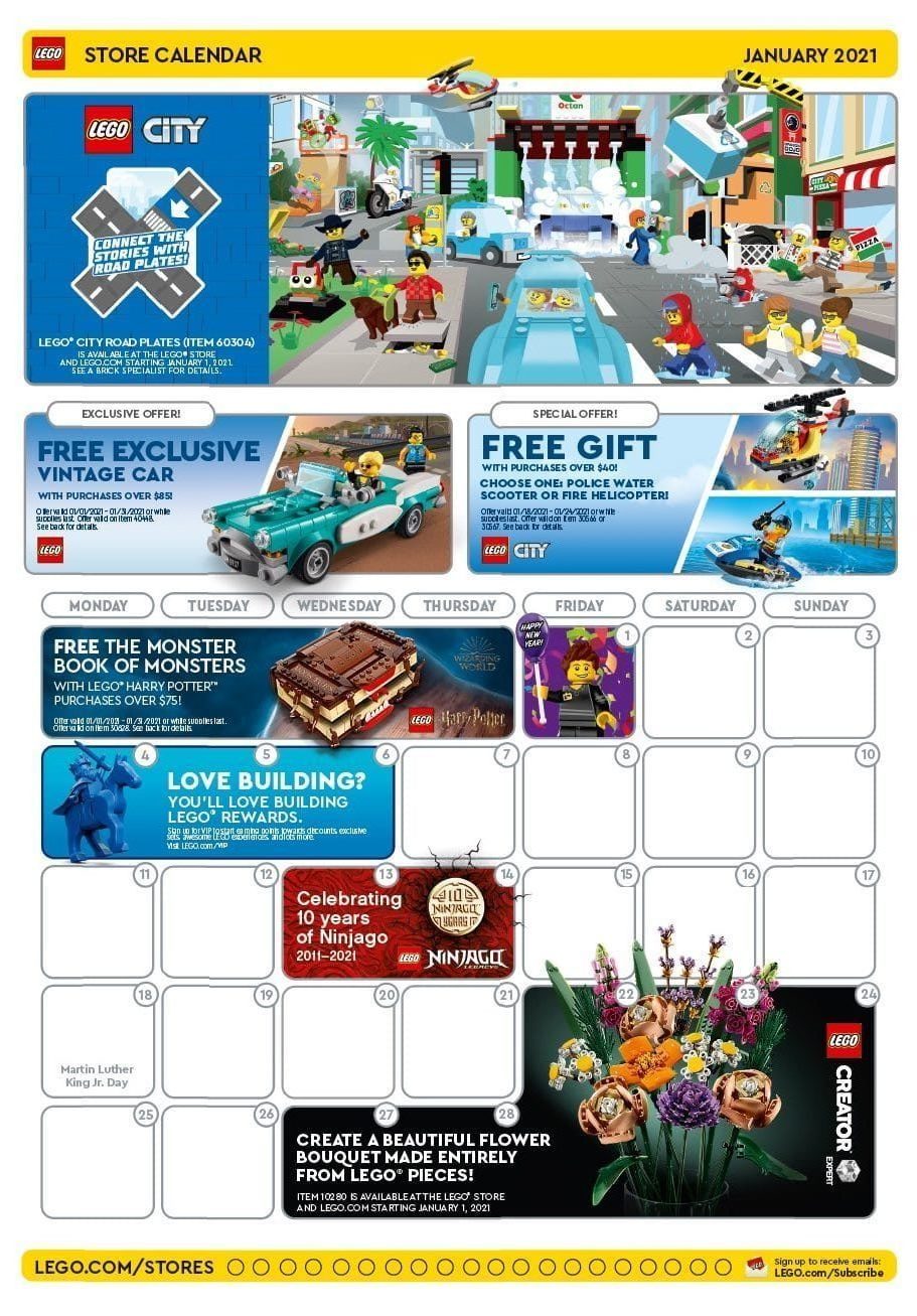 LEGO Us Store Kalender Januar 2021