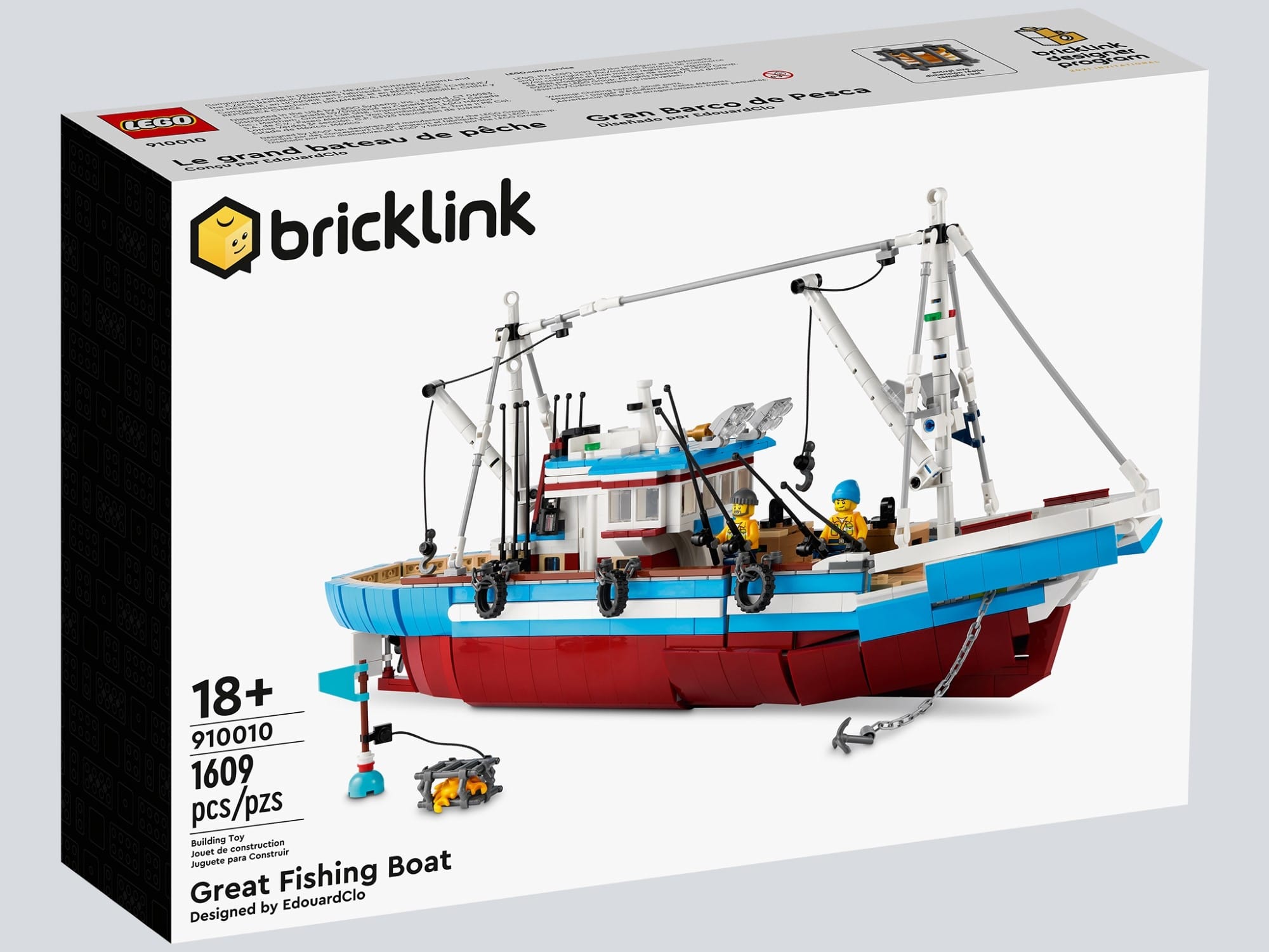 LEGO Bricklink 910010 Großer Fischkutter Box Vorderseite