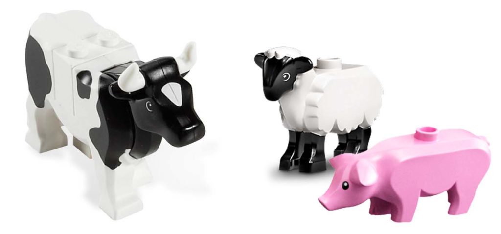 LEGO Neue Tiere 2022 Kuh Schwein Schaf