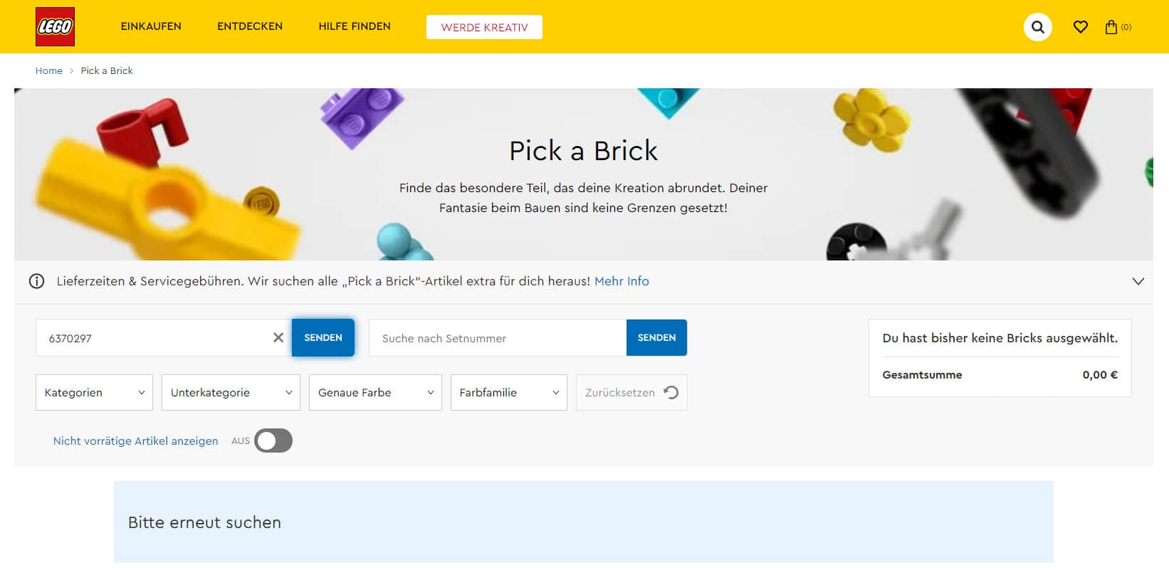 LEGO Steine Und Teile Bitte Erneut Suchen