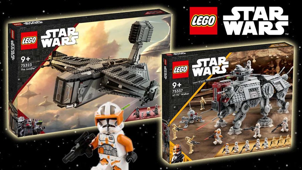 LEGO Star Wars 75337 At Te 75323 Justifier Titelbild LEGO Star Wars 75337 At Te 75323 Justifier Titelbild