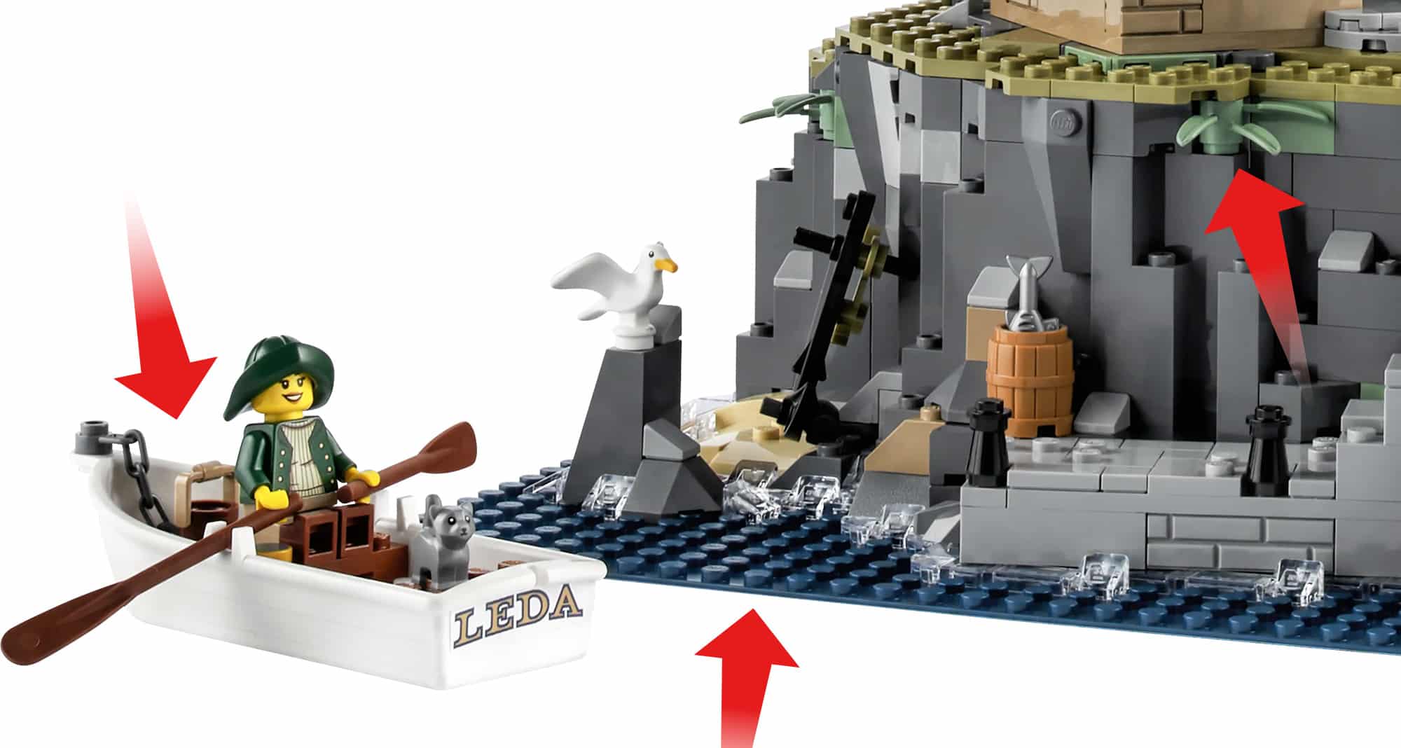 LEGO Ideas 21335 Motorisierter Leuchtturm Neue Teile Baseplate Grunsplatte Dunkelblau