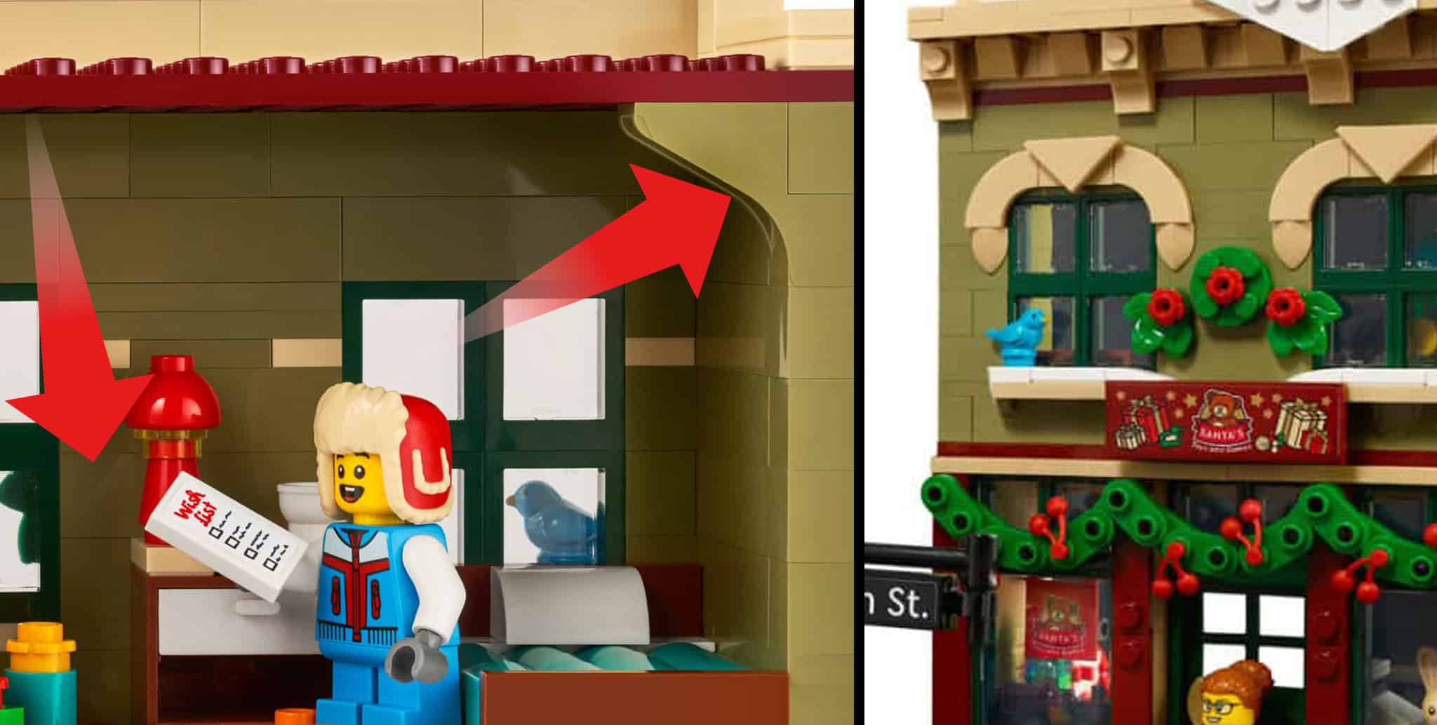 LEGO Icons 10308 Winter Village Main Street Details 1