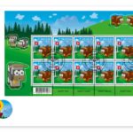LEGO Sonderbriefmarken Kuh auf Ersttagsumschlag mit Kleinbogen Format C6 - gestempelt