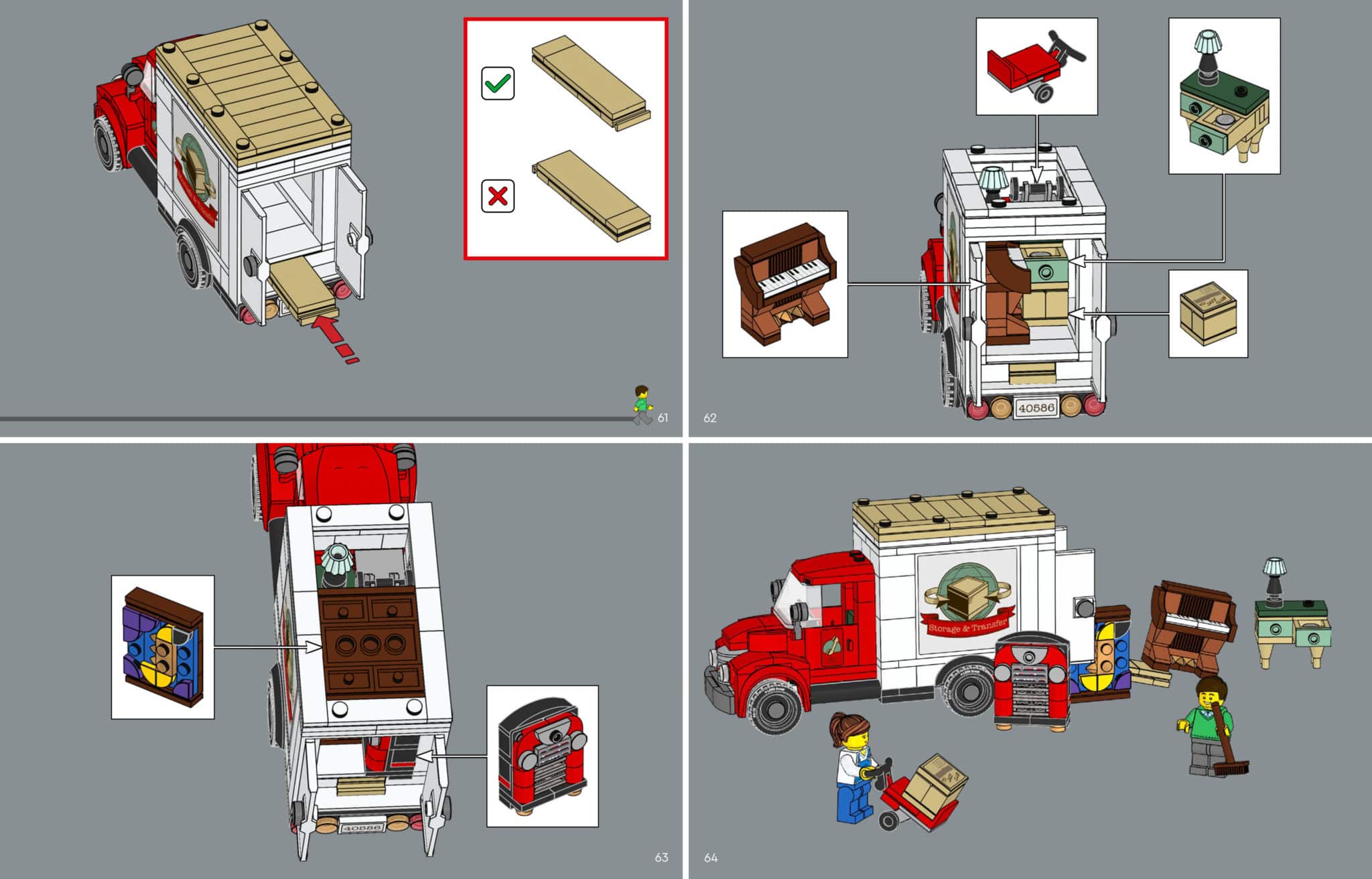 LEGO 40586 Umzugswagen Ausschnitt Anleitung Verladung