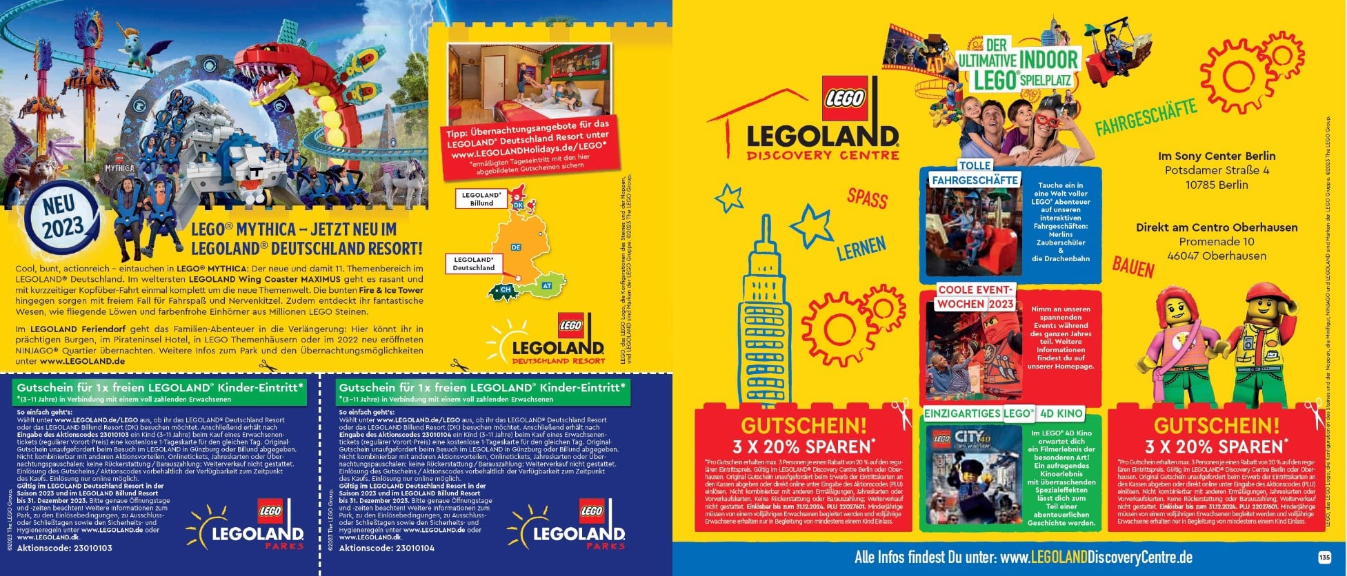 LEGO Katalog Hj2 2023 Gutscheine LEGOland