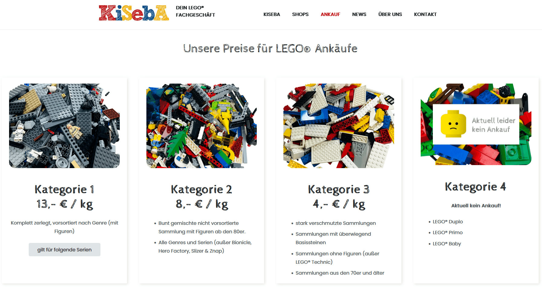 LEGO Ankauf Beispiel Kiseba