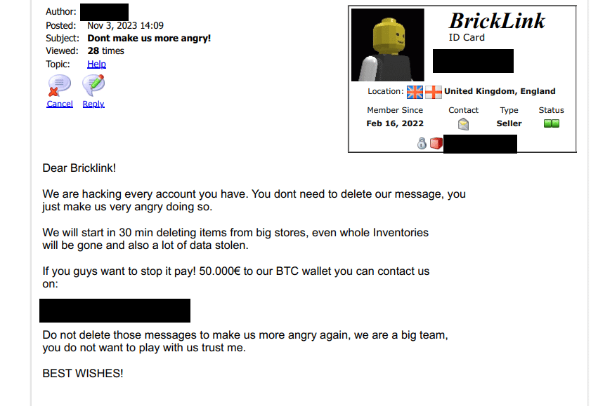 Bricklink Hack Forderung 2