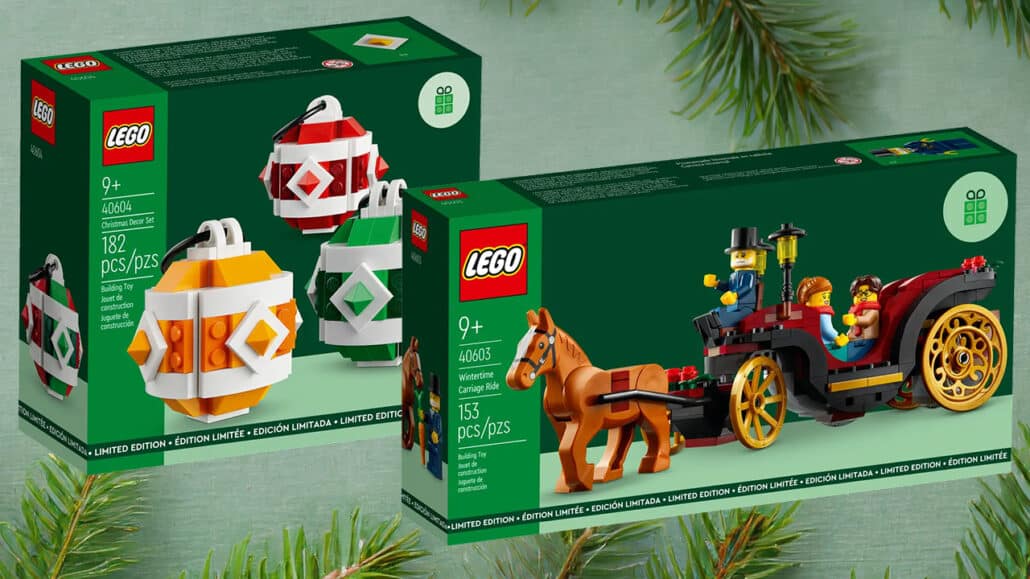 LEGO 40604 40603 Weihnachts Sets Kutsche Kugeln