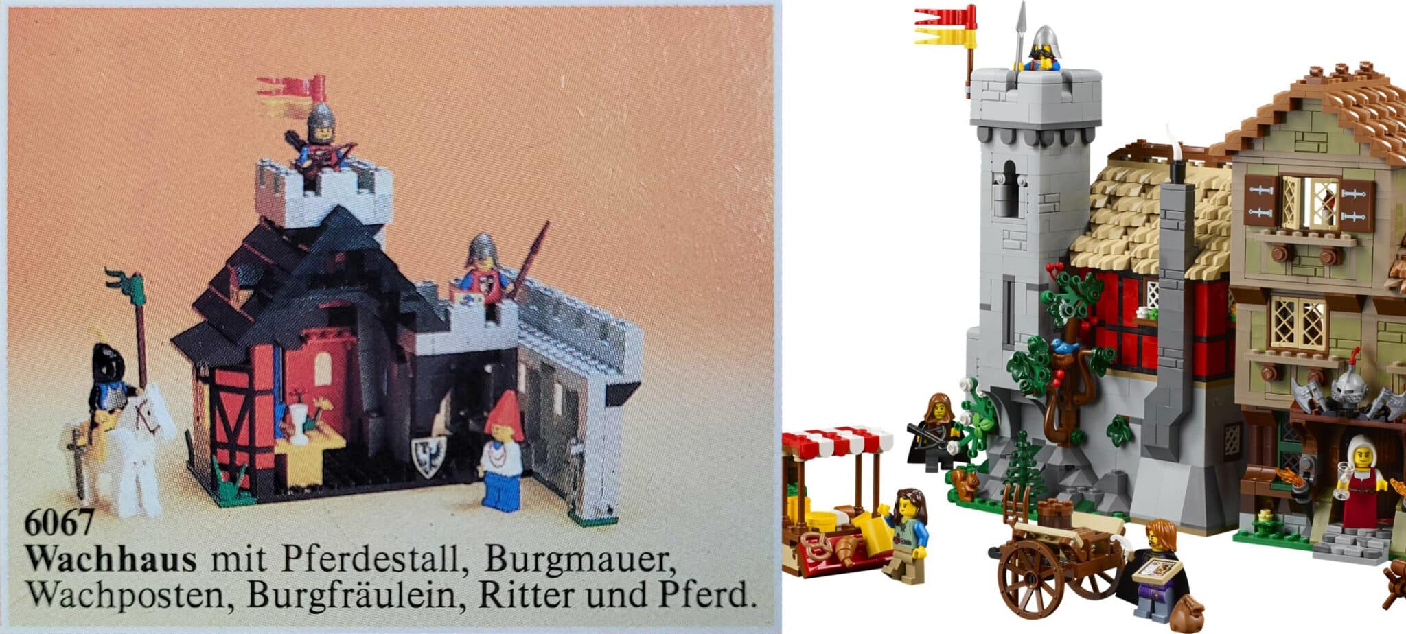 LEGO Icons 10332 Mittelalterlicher Marktplatz Vergleich 6067