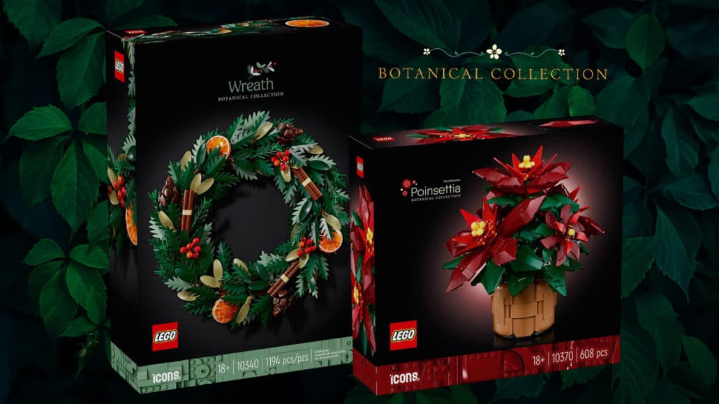 LEGO Botanical Collection 10370 10340 Weihnachtsstern Kranz