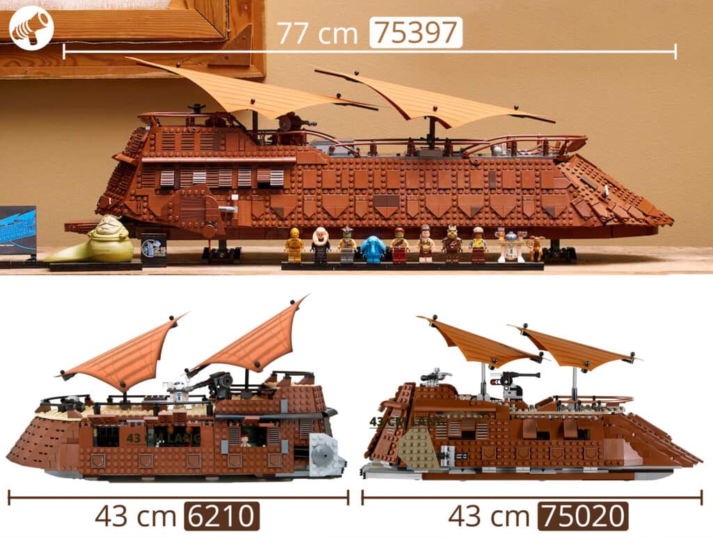 LEGO Star Wars 75397 Jabbas Sail Barge Vergleich Alte Sets