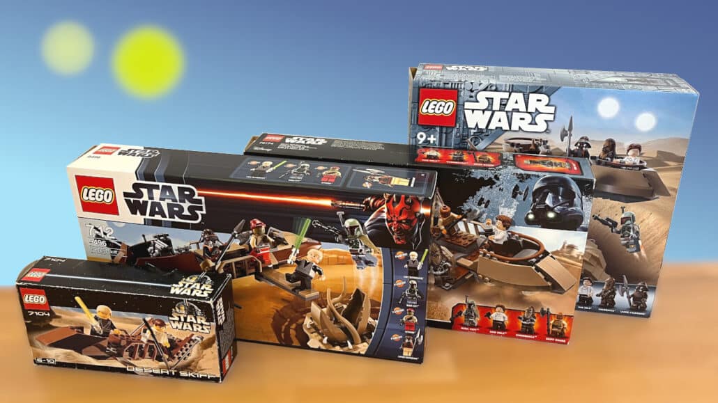 LEGO Star Wars Alle Desert Skiff Und Sarlacc Modelle Im Vergleich Titelbild LEGO Star Wars Alle Desert Skiff Und Sarlacc Modelle Im Vergleich Titelbild