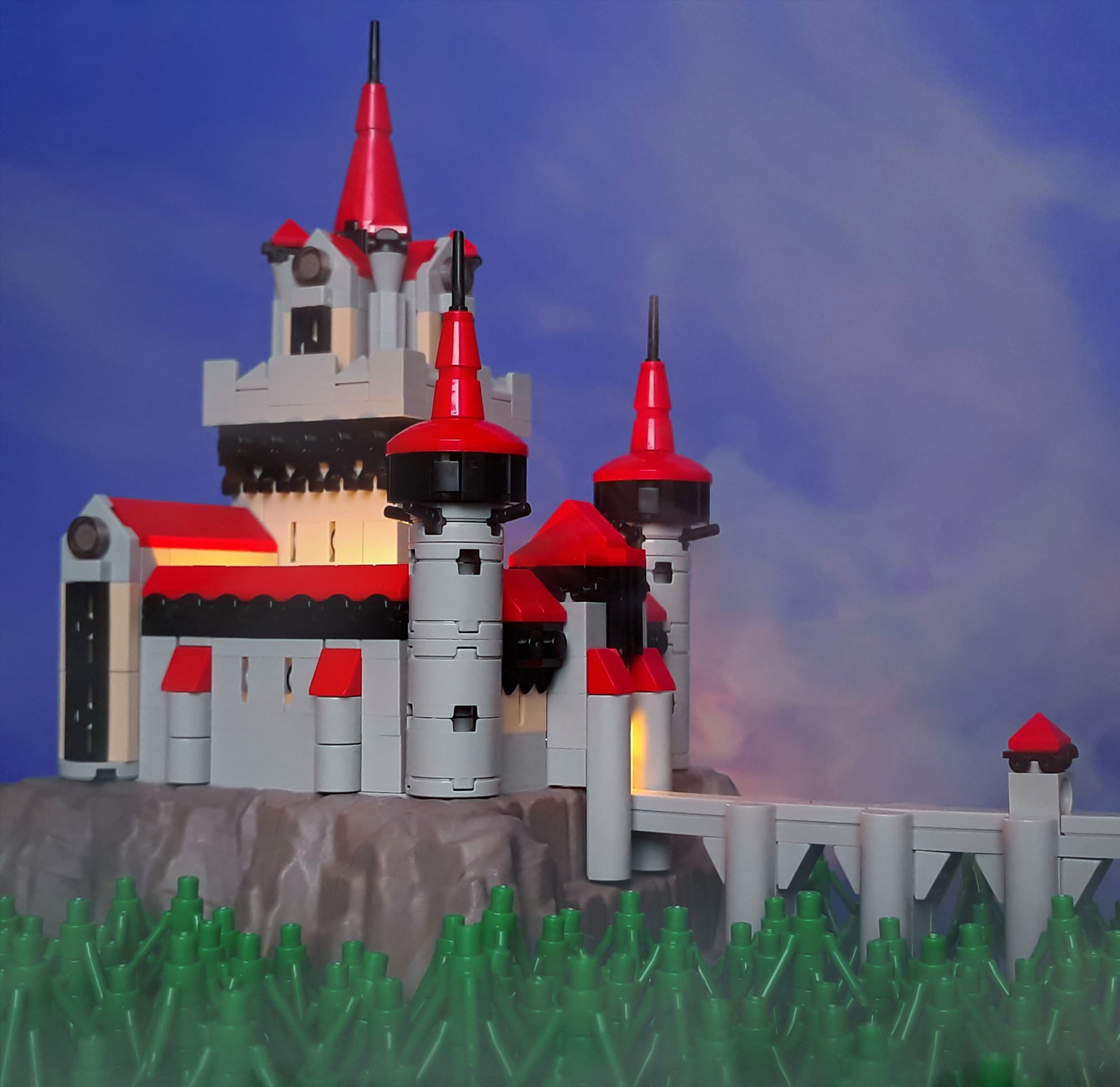 Brickscalibur Rauy Enthroned Over The Misty Forest