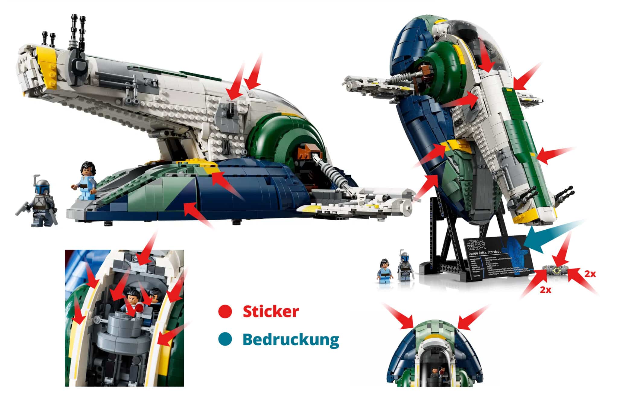 LEGO75409 Slave I Sticker Drucke 2