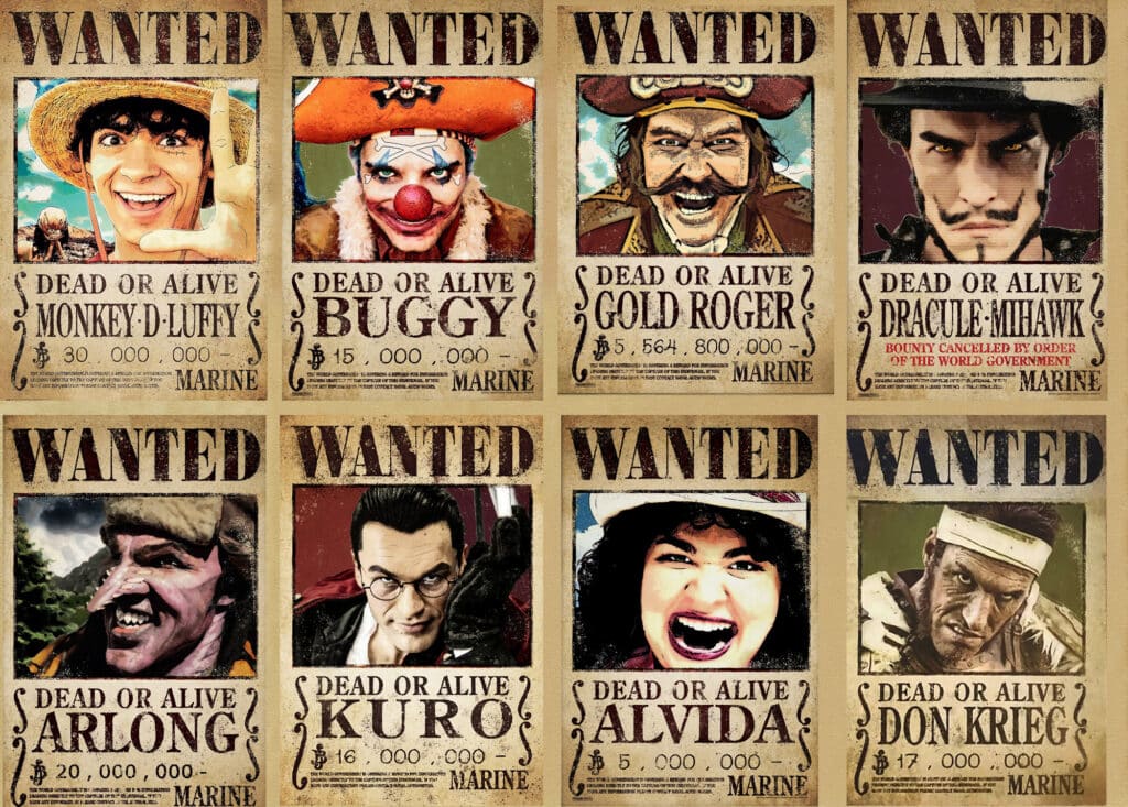 One Piece Steckbriefe Wanted Poster Netflix Serie